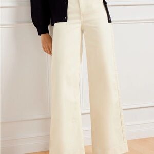Talbots Off-White Wide-Leg Jeans